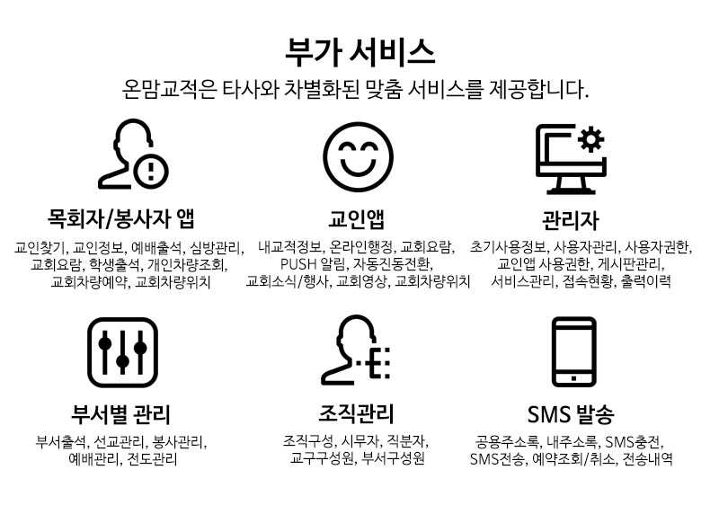 온맘교적 부가 서비스